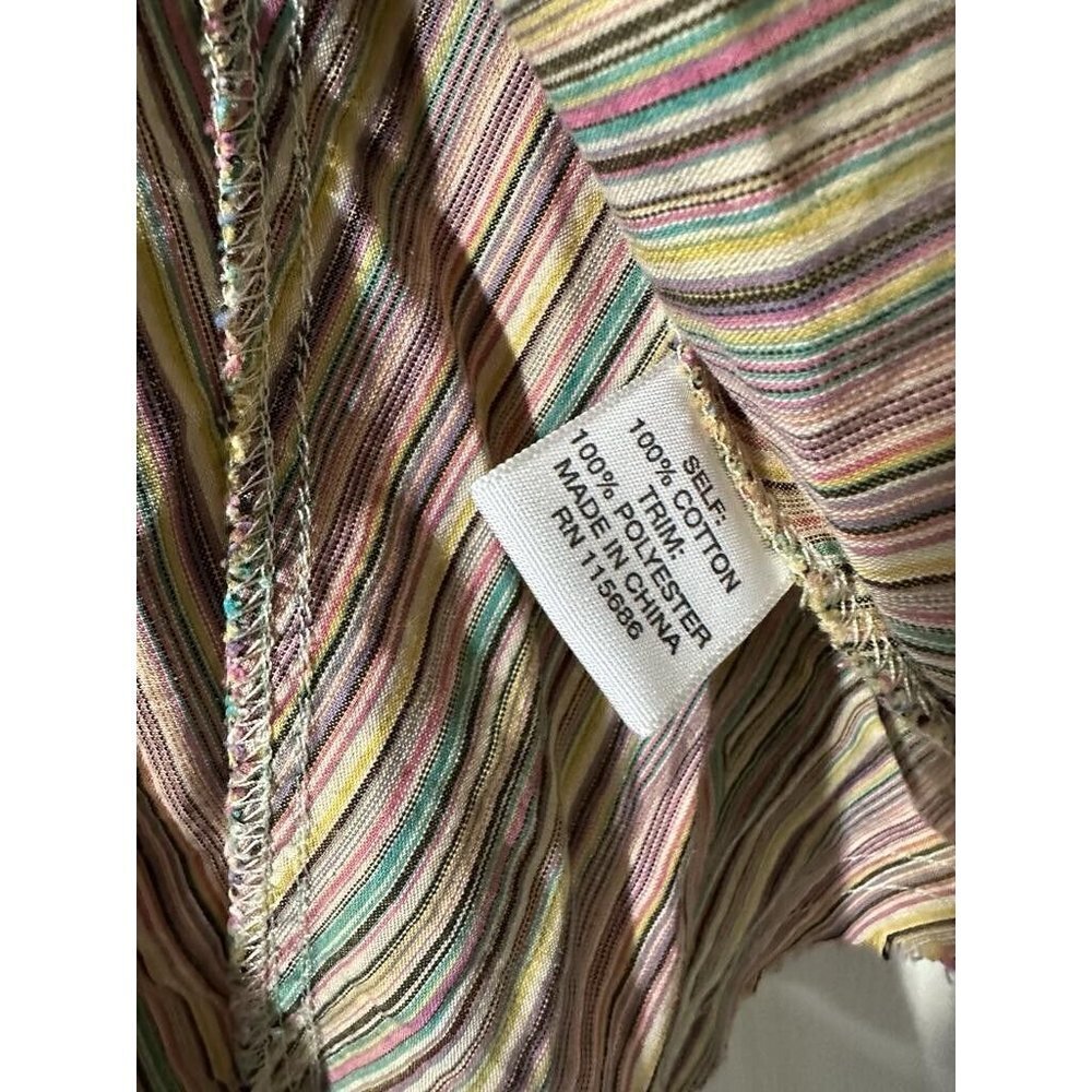 Johnny Was 3J Workshop Biya Embroidered Striped Long Bell Sleeve Top Size XS - Picture 9 of 11